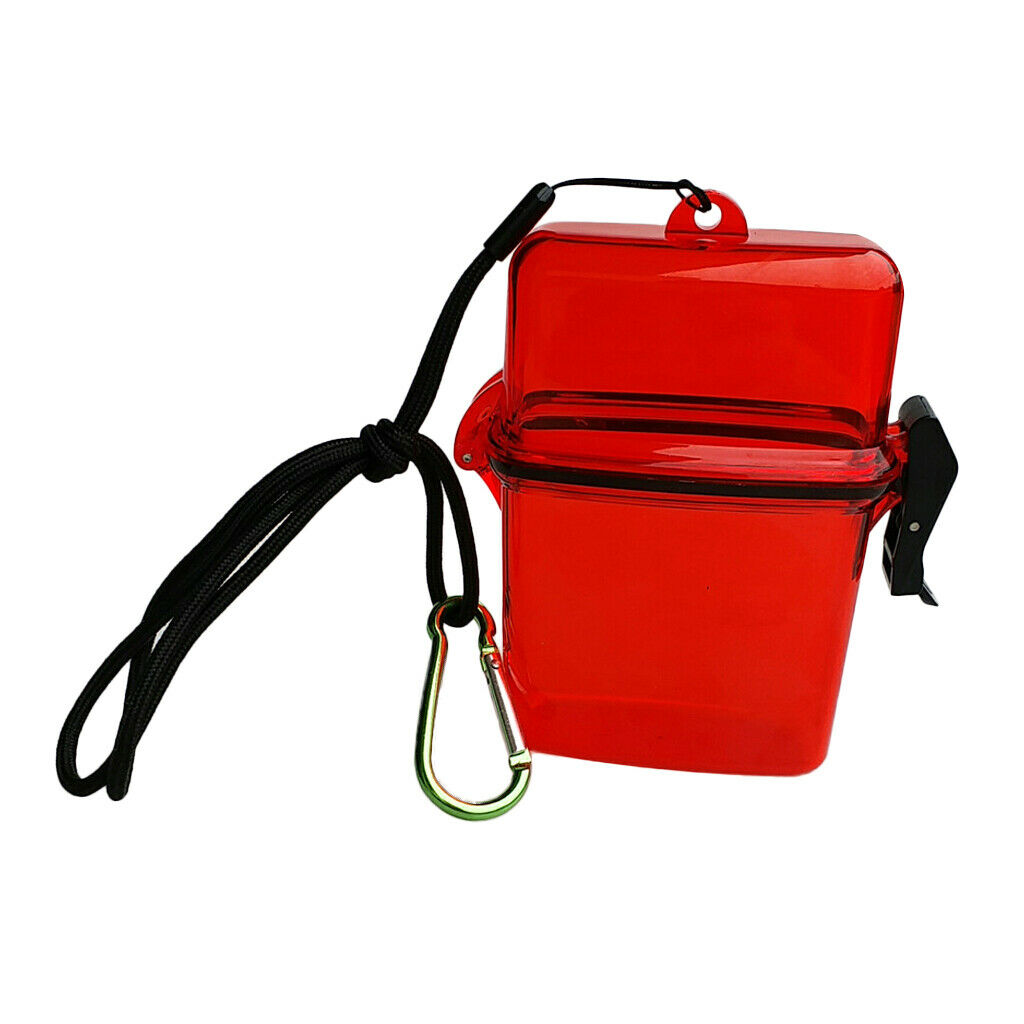 Waterproof Dry Box Container Hook For Scuba Diving Snorkeling Kayaking - Red