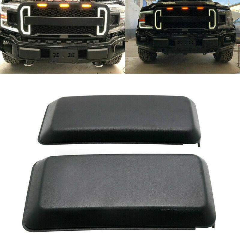 1 Pair For FORD F150 2018-2020 Front Bumper Guards Inserts Pads Caps Black New