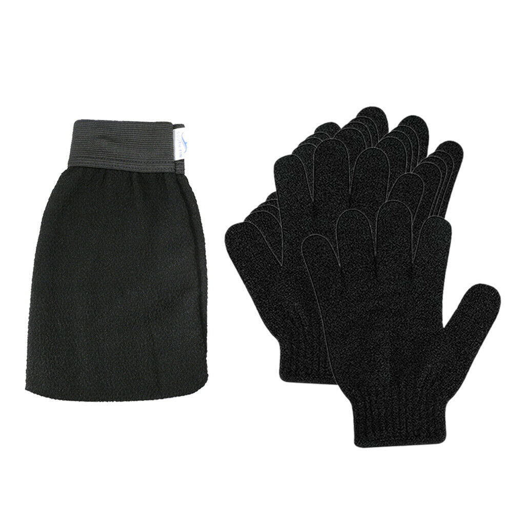 6 Pack Exfoliating Gloves Bath Shower Scrub Wash Mitt Exfoliator Spa Massage