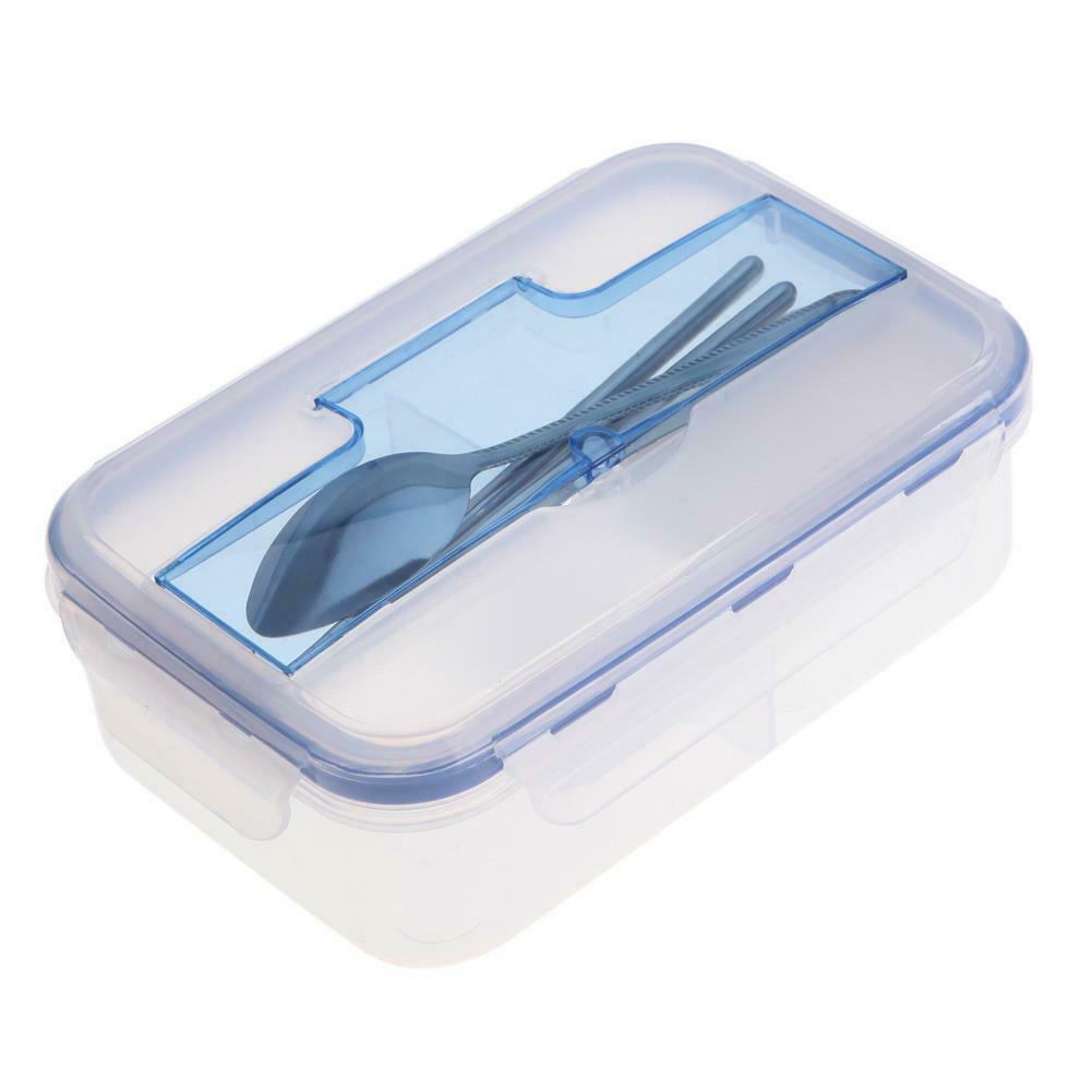 Outdoor Portable Microwave Lunch Box with Soup Bowl Chopsticks Spoon Food @