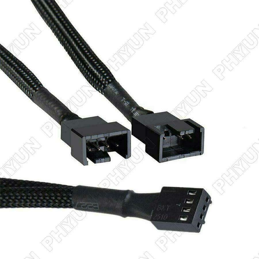 10 Pack 4-Pin PWM to Dual PWM Sleeved Computer Case Fan Power Y-Splitter Cable