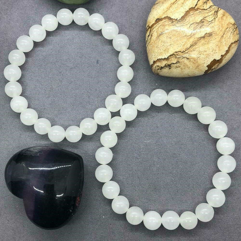 8mm Natural Fashion Selenite Handmade Bracelet Buddhism Lucky Yoga Spirituality