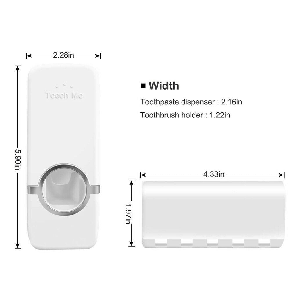ABS Hanging Automatic Squeezer Toothbrush Holder Set Wall Bathroom Supplies