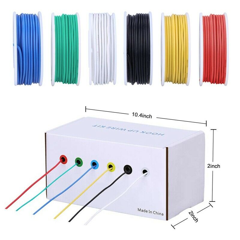 22AWG Electronics Wire Kit, Jumper Wire Hook Up Wire Kit Flexible Silicone WirI9