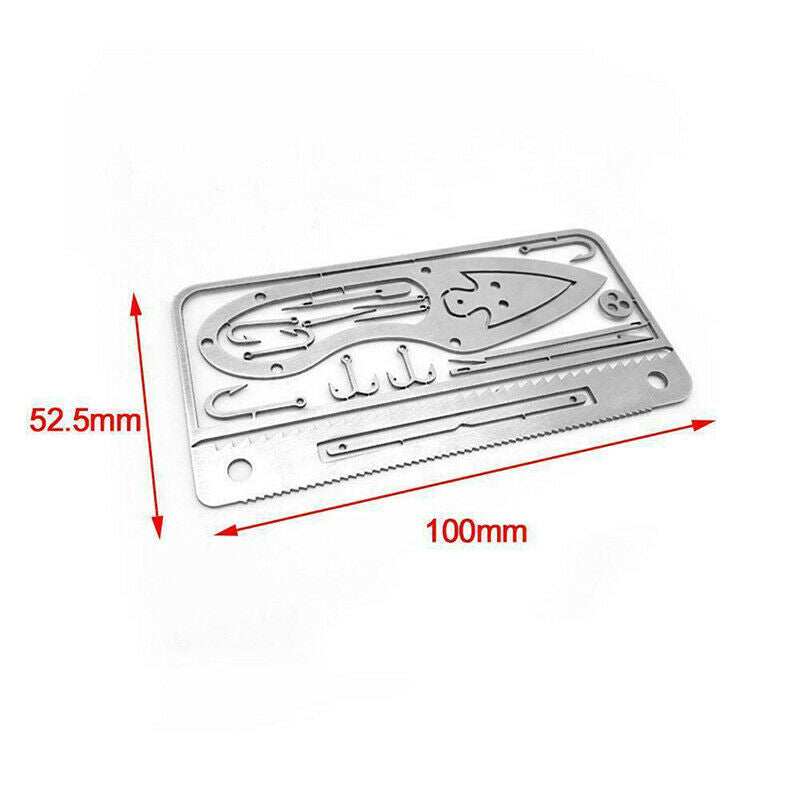 Multifunction Fishhook Survival Card Arrow Awl Needles Blades Hiking Camp.l8