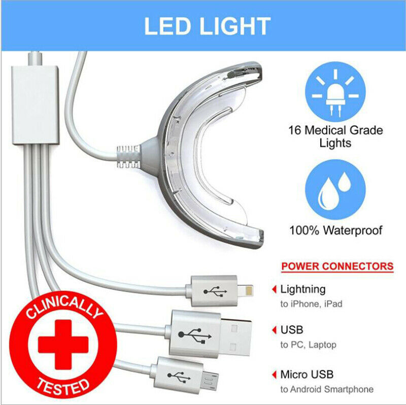 Portable LED Teeth Whitening Device 3 ports for Android IOS USB System HLQ Rf