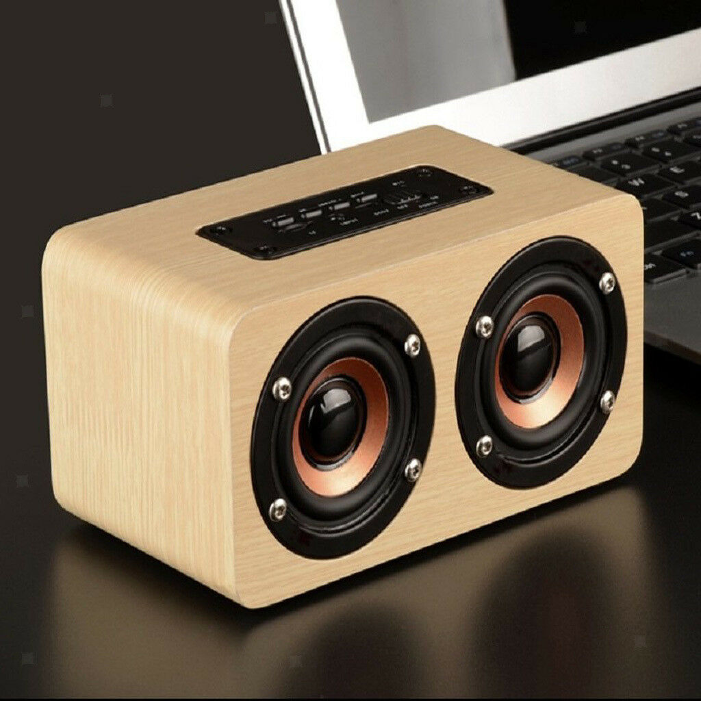Fashion Style Wood Portable Wireless Bluetooth Speaker 3.5mm AUX Audio