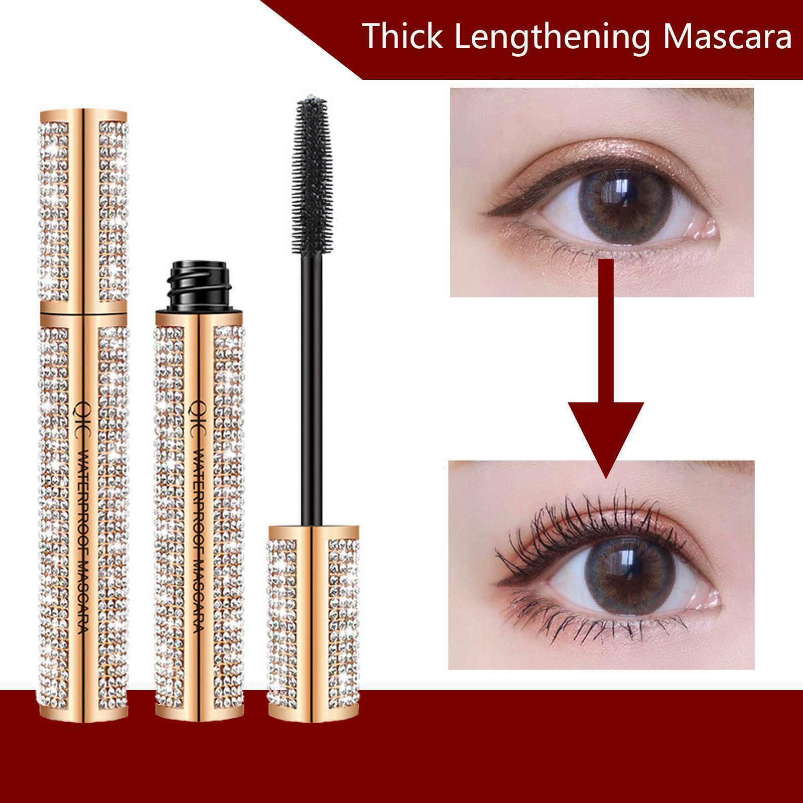 4D Silk Fiber Mascara Flash Diamond Mascara Lashes Thick Lengthening Water-proof