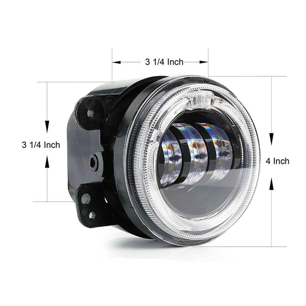 Pair 4'' 30W LED Fog Light Driving Lamp White For Jeep Wrangler