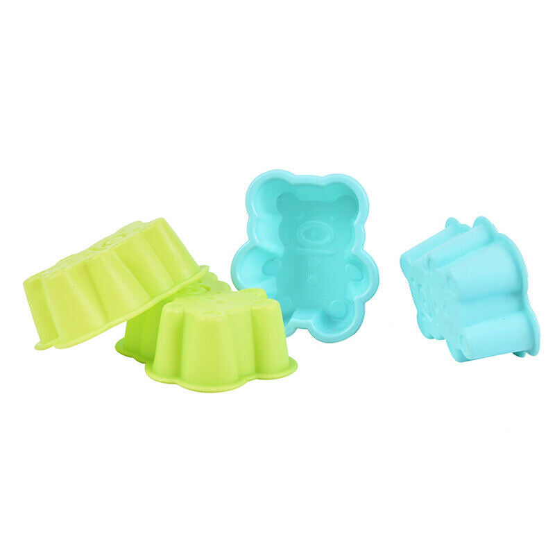 4PCS Cute Bear Silicone Cookies Molde Cake Mold Muffin Cup Kitchen Bakeware T DD