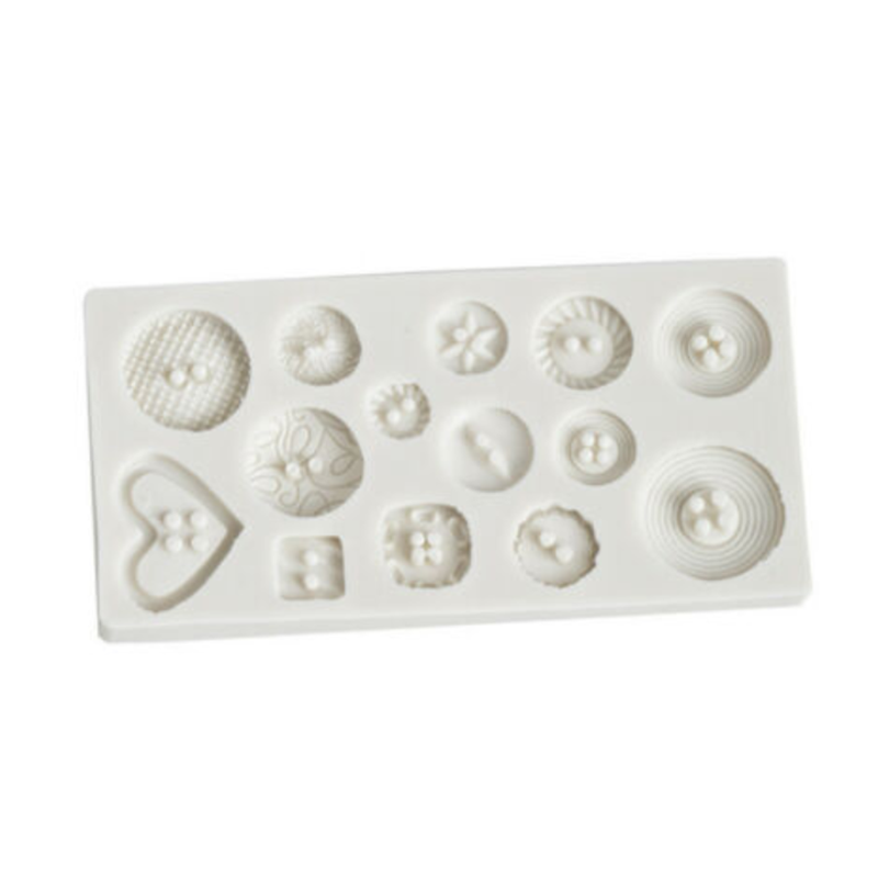 Button Silicone Fondant Cake Icing Cutter Tool Cupcake Decor Sugarcraft Mould