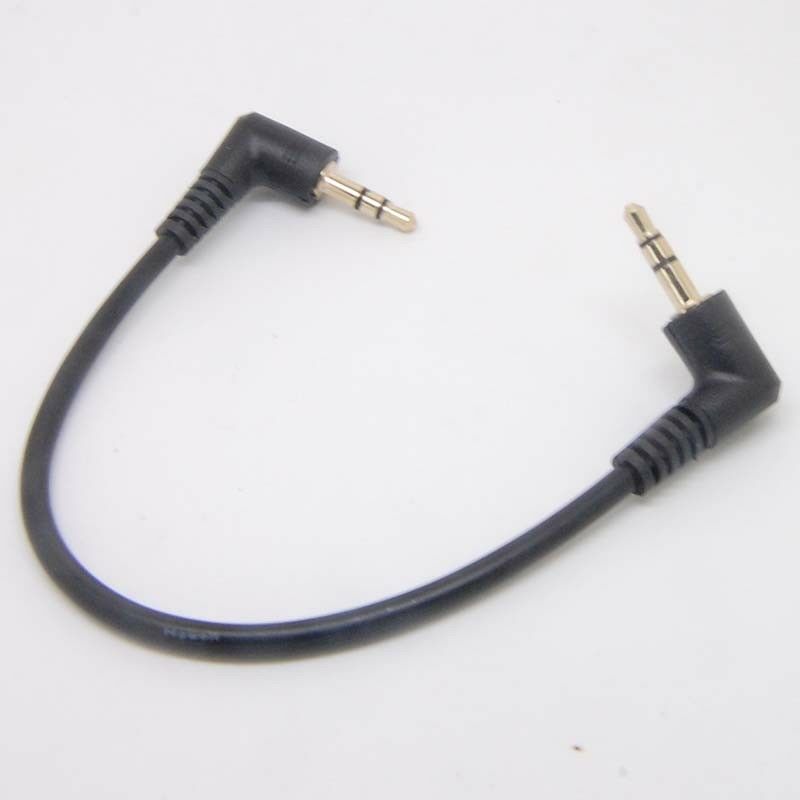 Black Short Right Angle 3.5mm Male to Right Angle Male 3.5mm Audio Cable