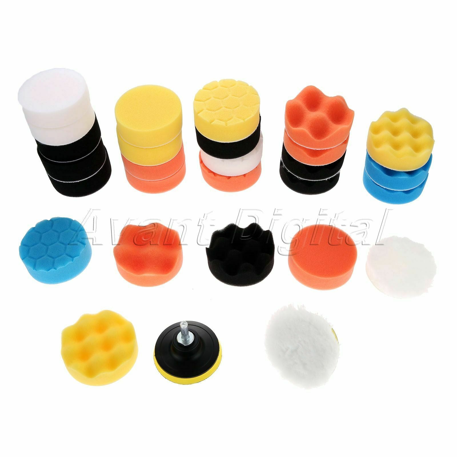 3" Sponge Polishing Waxing Buffing Pads Kit Set For Car Polisher Drill 31 Pcs