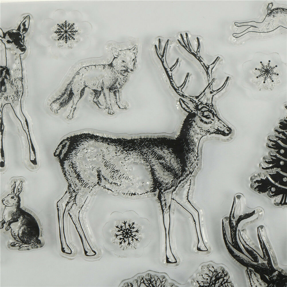Lovely Xmas theme animals clear stamps scrapbooking album card decor craf.l8
