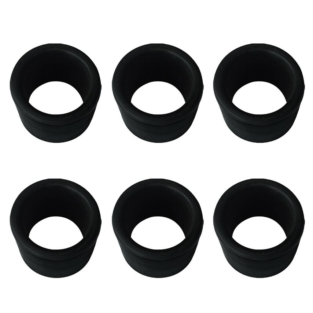 2X 6 Pieces Black Rubber Fishing Rod Holder Pole Rest Rack Insert Protectors