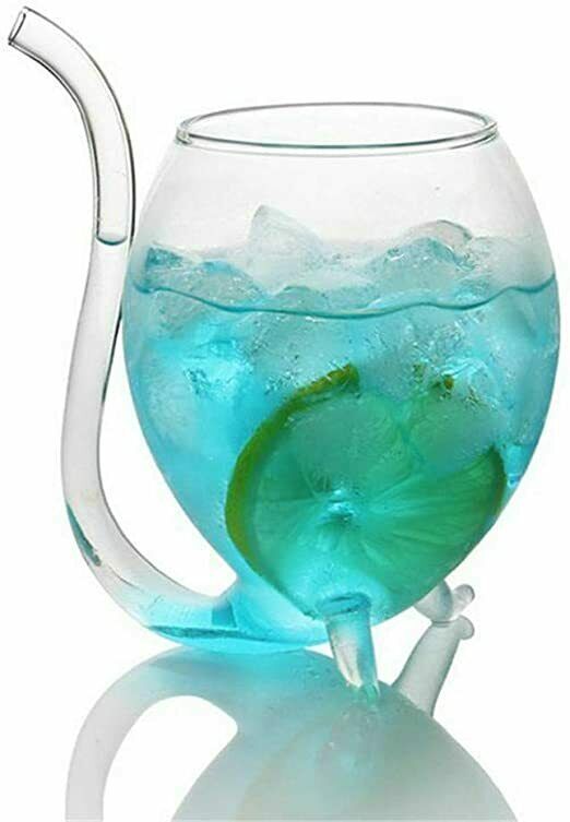 Heat-resistance Cocktail Glass with Straw Creative Wine Cup Cocktail Glass Cup