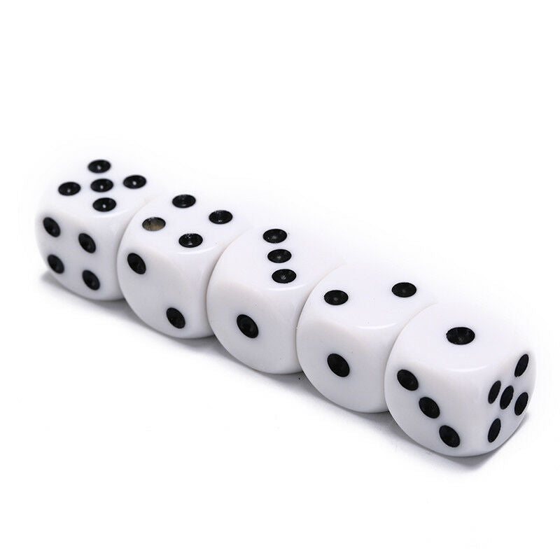 5pcs 16mm drinking dice acrylic white round corner hexahedron dice club parE DD