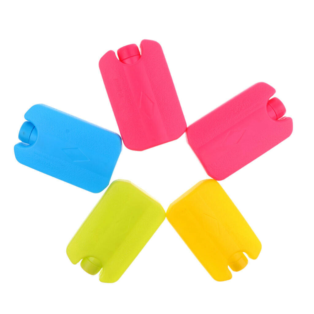 5 Pieces Portable Reusable Plastic Ice Blocks Freezer Cool Pack Cooler Box Bag
