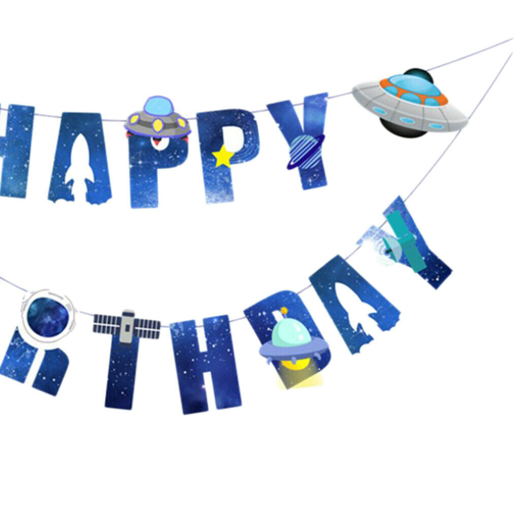 Outer Theme Banner Banner Kids Childern Baby Shower Bunting Banner Decor