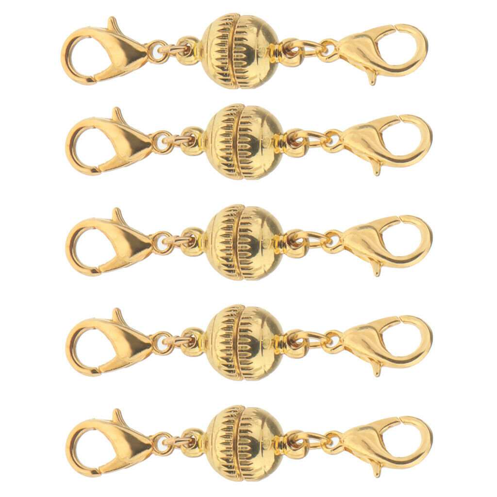 10pcs Ball Magnetic Clasps with Lobster Clasp for DIY Fashion Jewelry 8mm
