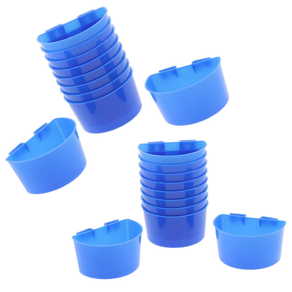 Lot of 30 - Bird Pigeon Parrot Feeder Cups Bowls Feeding Bowl Sand Cups Blue