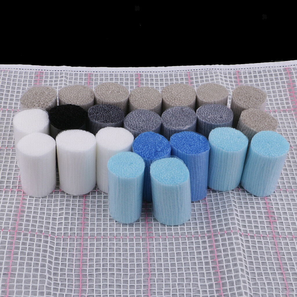 DIY Latch Hook Kit Rug Making Crafts for Kids/Adults 20 inch X 15 inch Wolf with