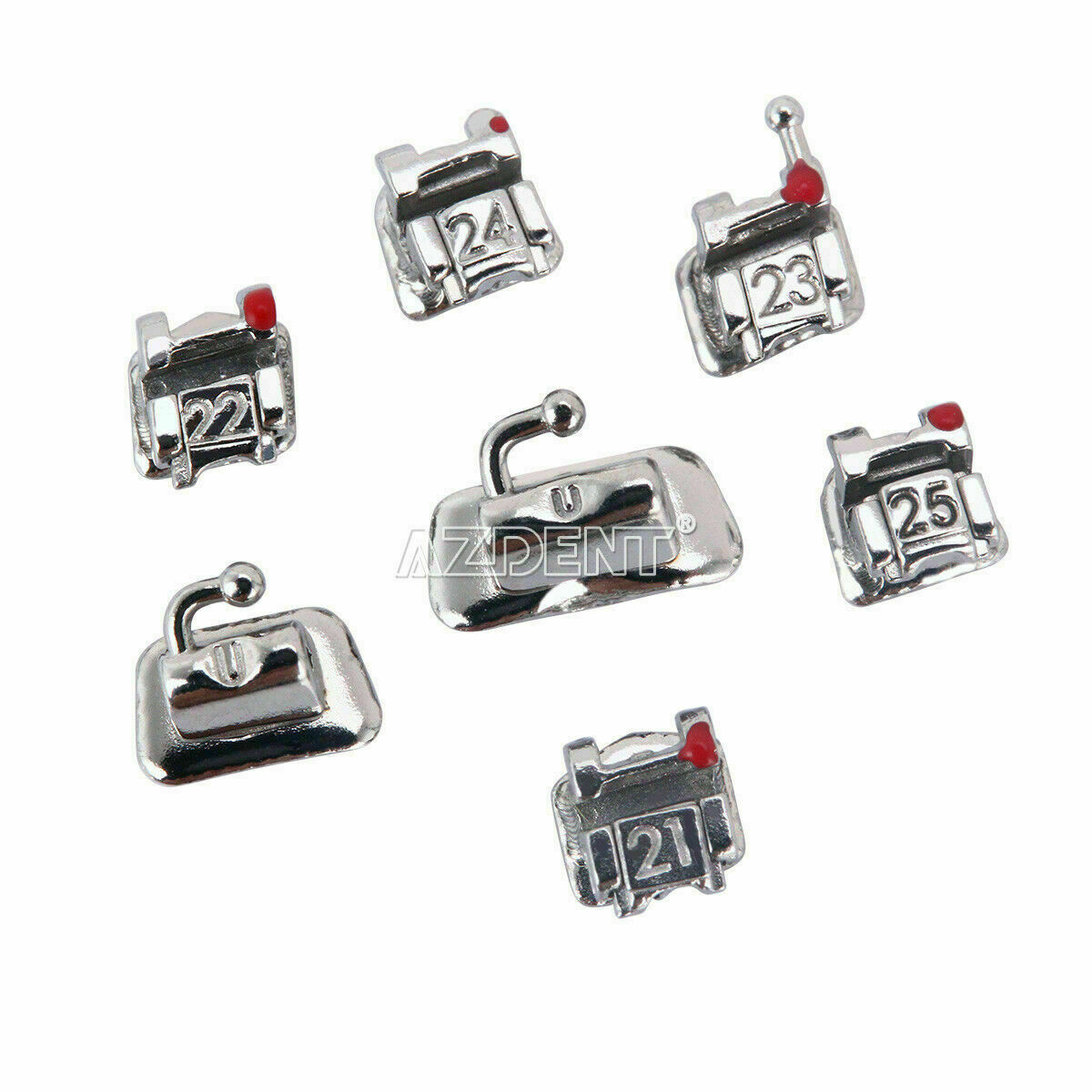 2 Box Dental Self-ligating Brackets With Buccal Tube Mini MBT.022 3Hook AZDENT