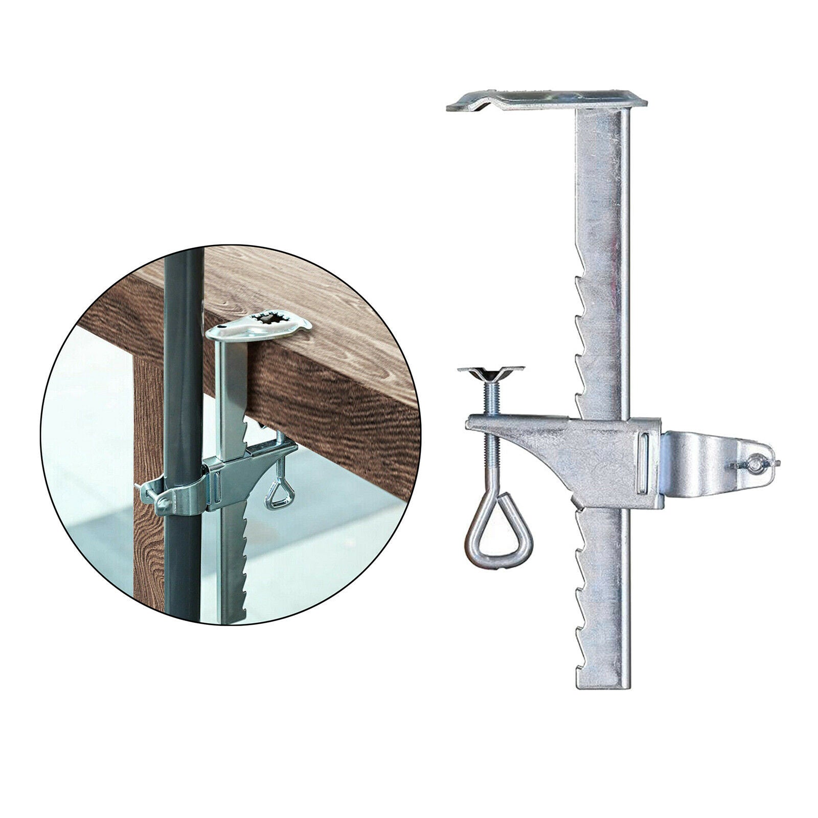 Fishing Umbrella Clamp Clip Bench Buddy Balcony Metal Garden Bracket Holder