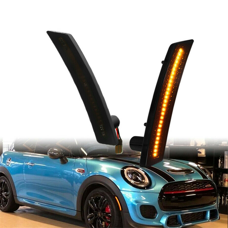 2x Front Fender Yellow Side Marker Light For MINI Cooper R55 R56 R57 R58 R60 R61