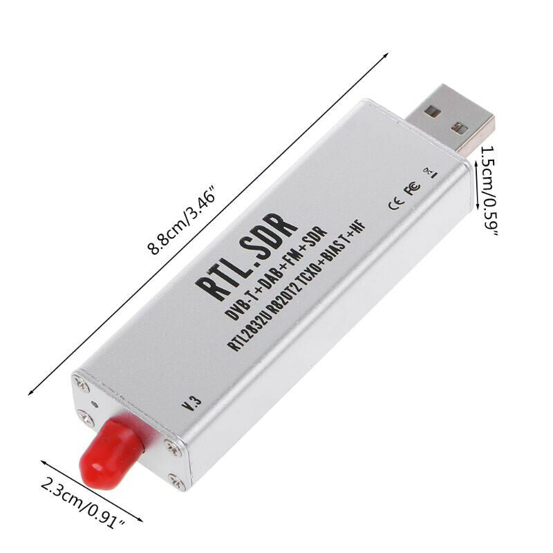 0.1Mhz-1.7Ghz Rtl-Sdr V3 Rtl2832U 1Ppm Tcxo Hf Biast Sma Software Defined RadiS9