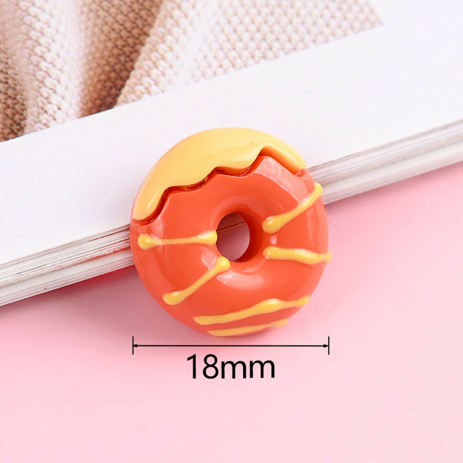 30Pack Doughnut Flatback Buttons Cabochons DIY Cardmaking Phone Case Decor