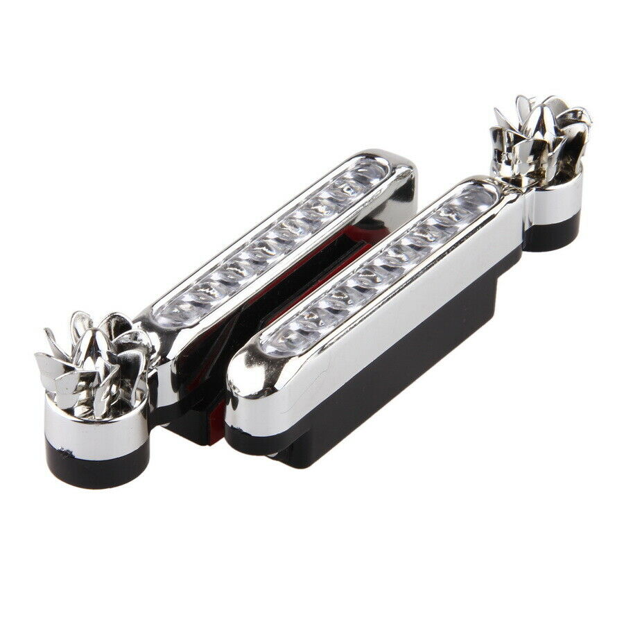 2x Car Wind Powered 8 LED Car DRL Daytime Running Light Fog Warning Head Lamp