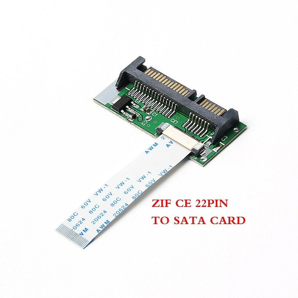 1.8" ZIF LIF CE SSD HDD to 2.5inch SATA 7+15 Pin Converter Card with Cable