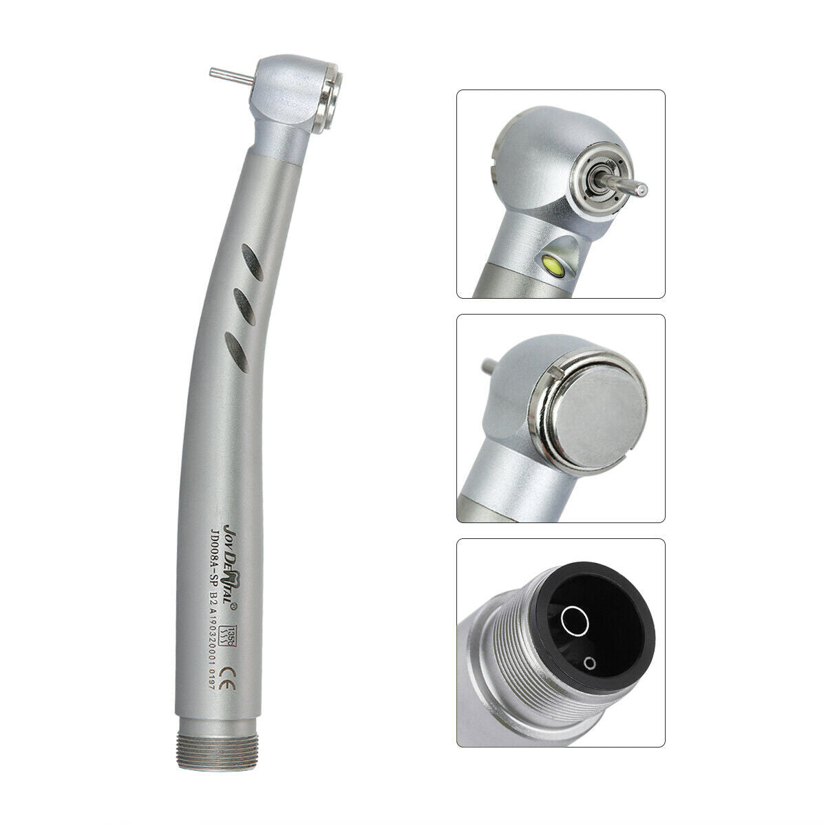 Dental E-generator LED High Speed Handpiece Push Ceramic Bearing 4 Spray 2 Holes
