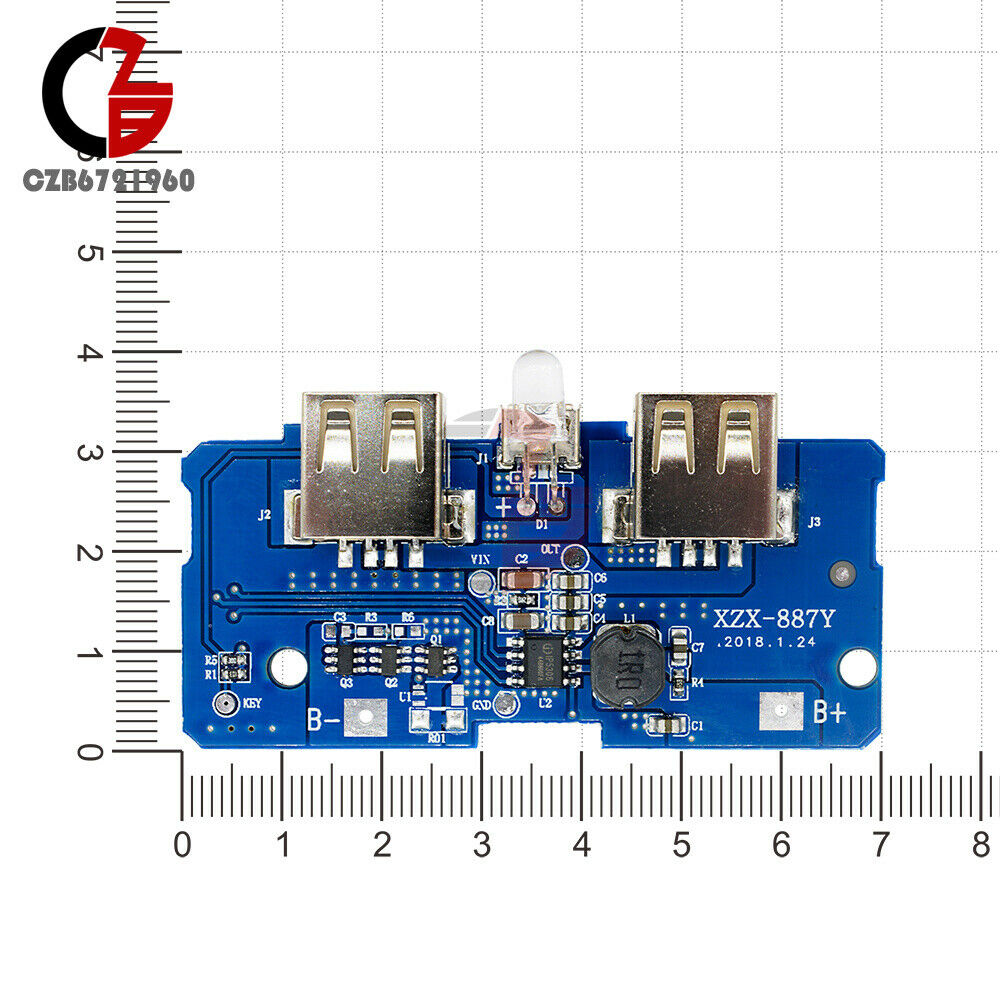 5V 2A Dual USB Power Bank Mobile Charger Board Step-Up Module Indicator Light