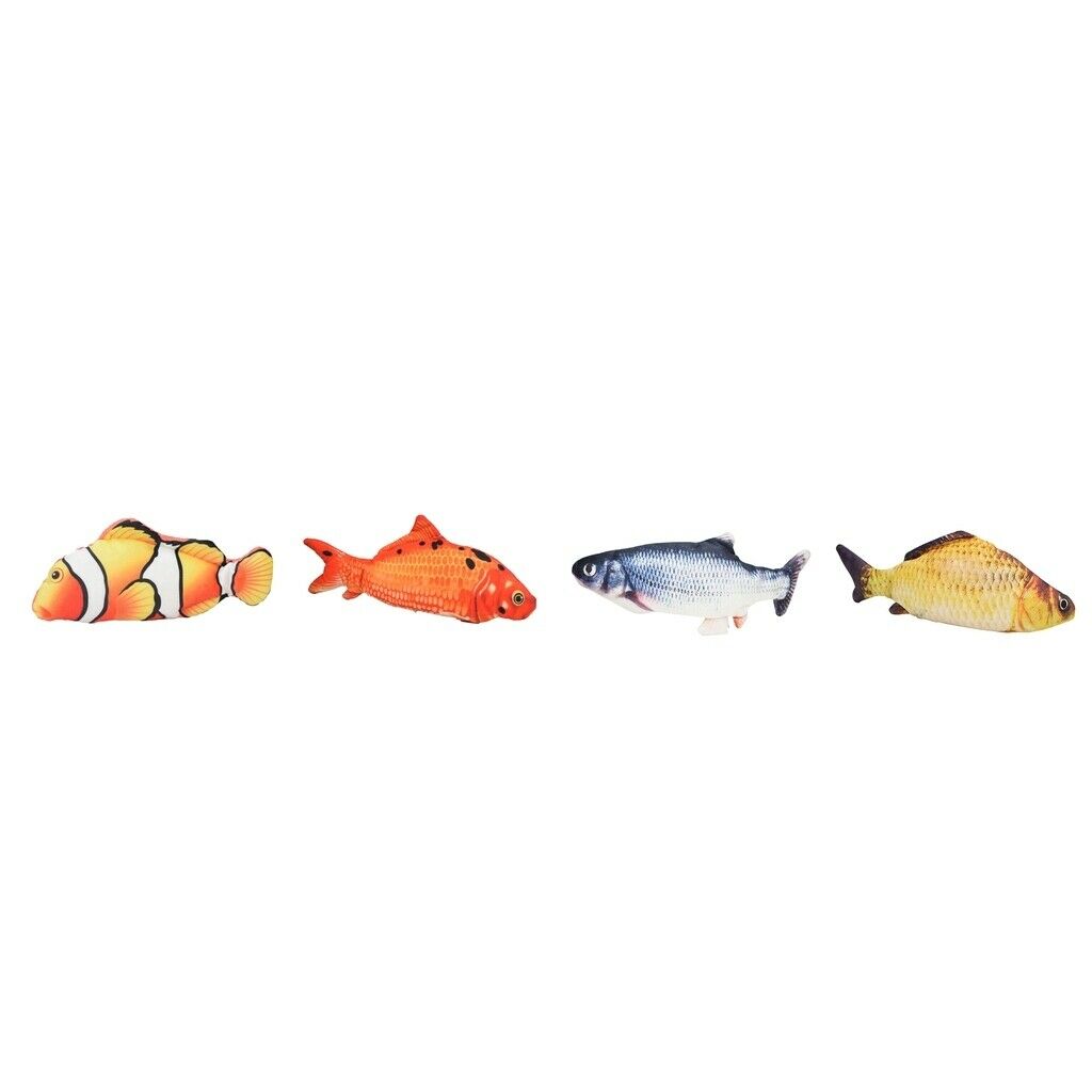 4Pieces Pet Kitty Electric Moving Fish Toys Funny Cat Kicker Cat Biting Toys