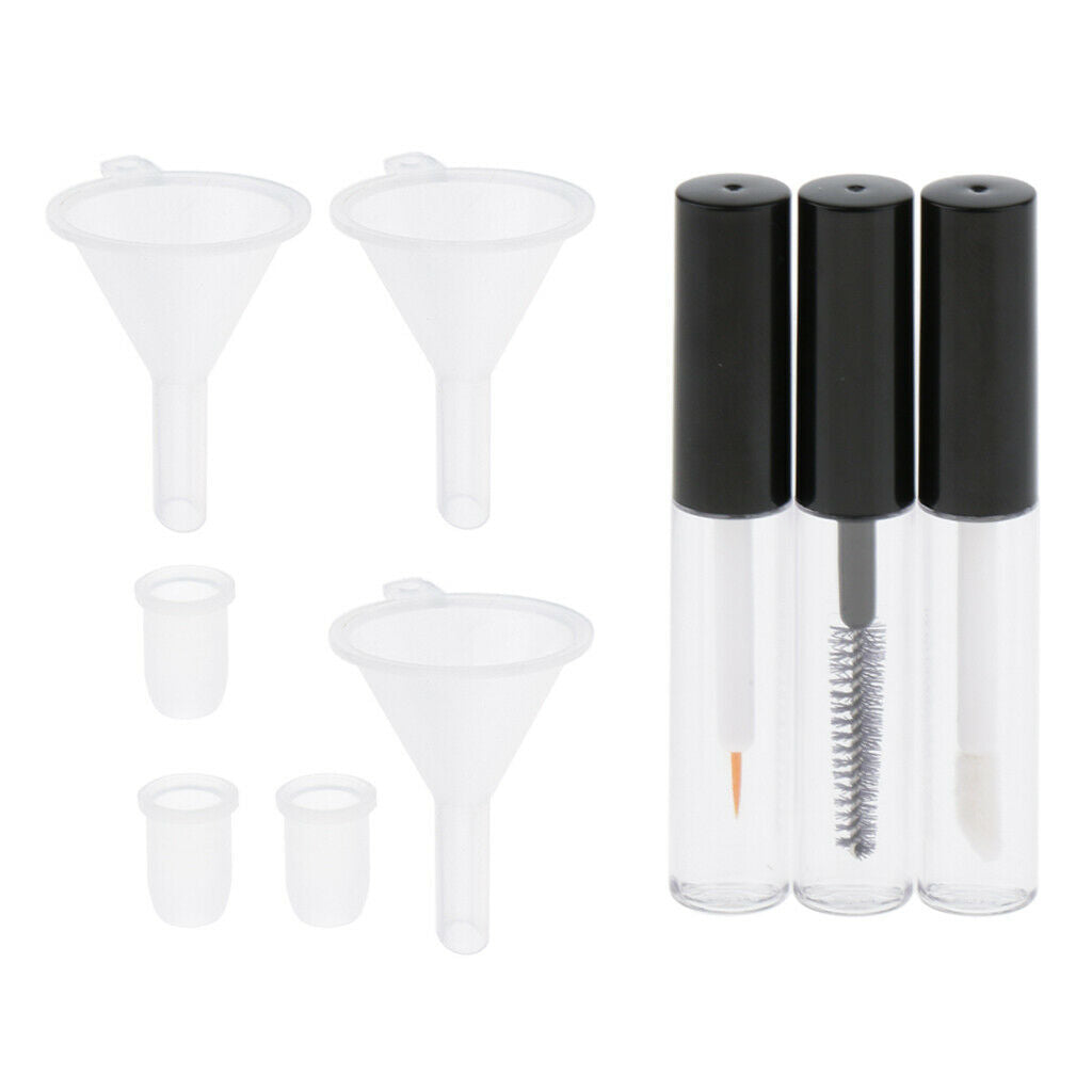 3 Travel Plastic Eyelash Mascara Growth Liquid Lip Stain Eyeliner Tubes 4ml
