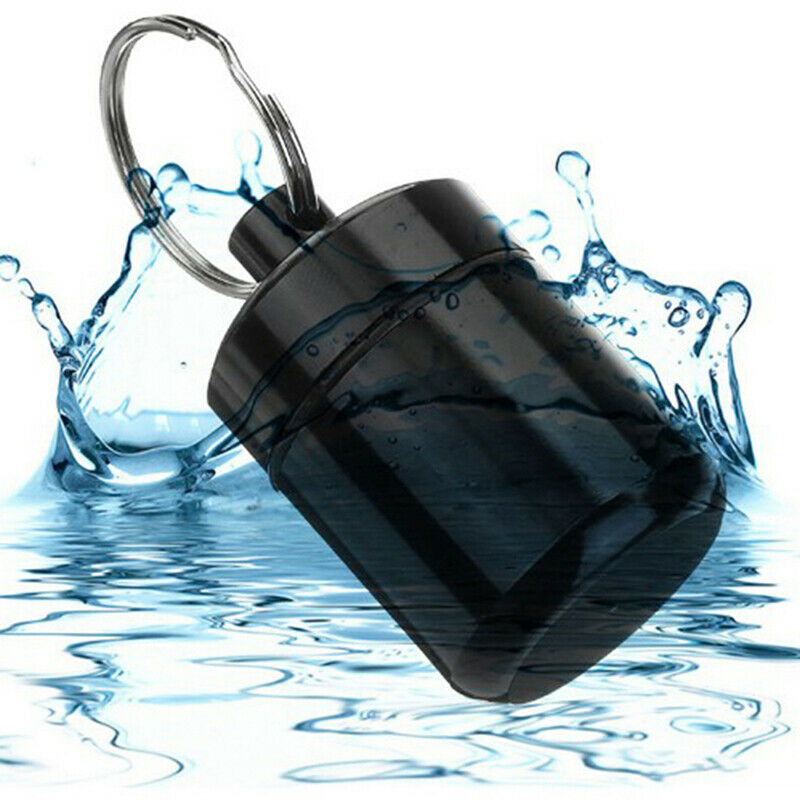 1 Pcs Mini Waterproof Aluminum Alloy Pill Box Container Keychain Medicine.l8