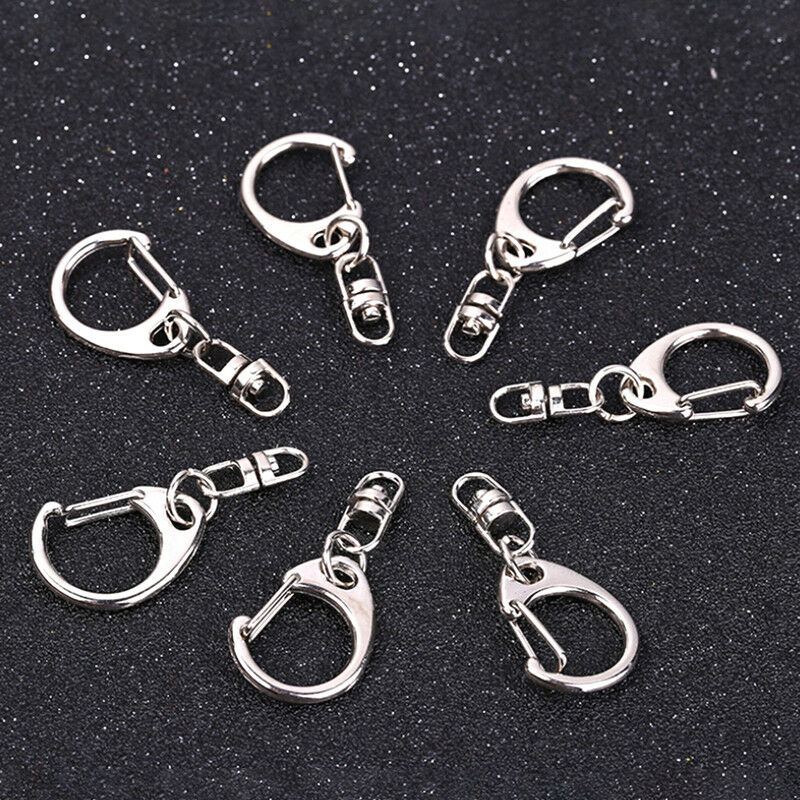 10Pcs/lot Polished Clasp Ring Keyrings Keychain Key Chains DIY Jewelry Making DD
