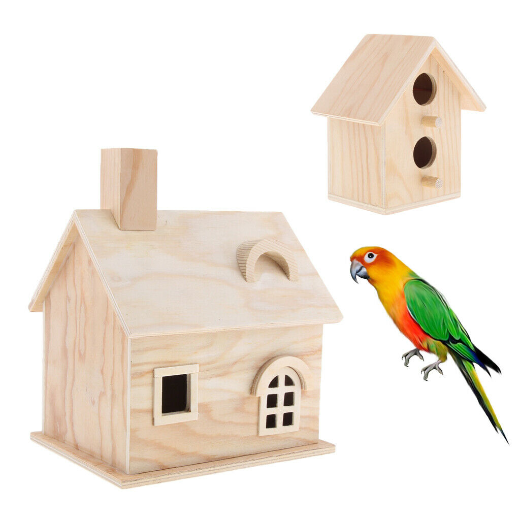 Garden Bird Nest Box Bird House Budgie Wood Breeding Box forLovebirds,Parrotlets