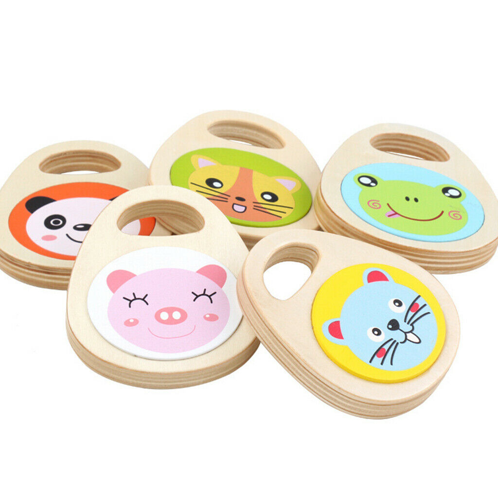 Toddler Wood Castanets Puzzle Music Instruments Toys for Baby Boy Girl
