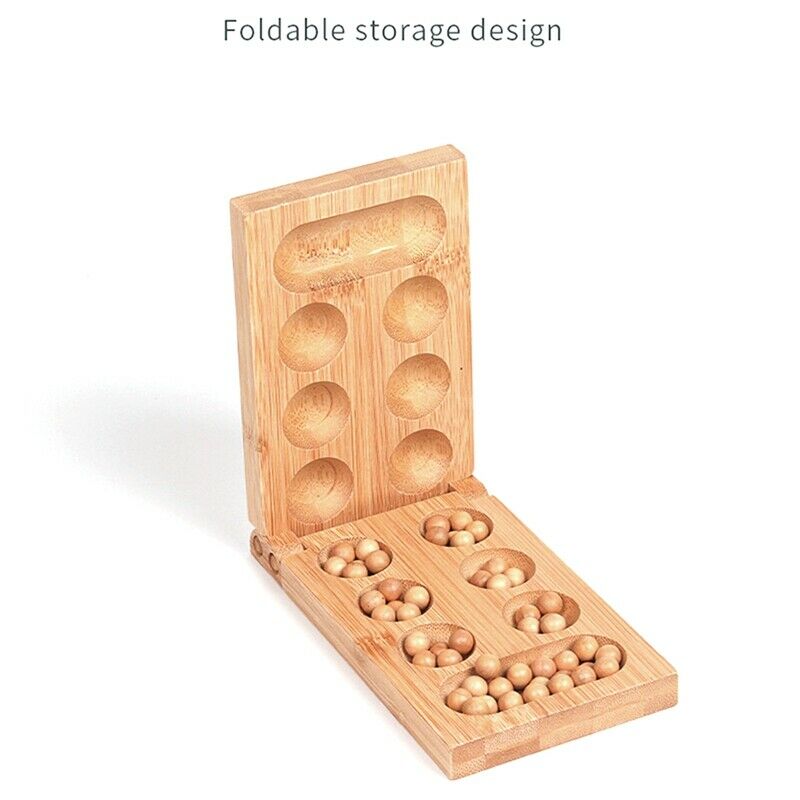 Folding Mancala Board Game Travel Game African Gem Chess Classic Strategy ToysT8
