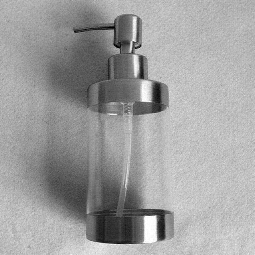 350 ml Soap Dispensers Bottle, Countertop Lotion Clear with Stainless Steel Pump