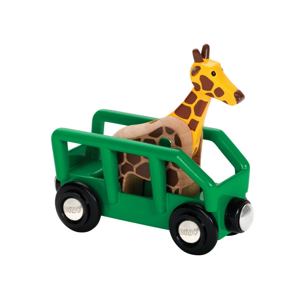 33724 BRIO Giraffe and Wagon Wooden Railway Rolling Stock inc 2 pcs Age 3 Years+