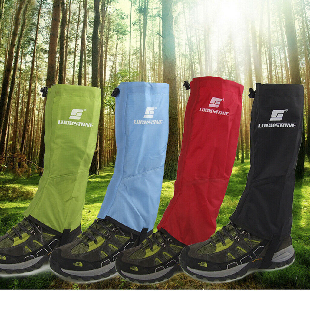 1 Pair Black Waterproof Hiking Climbing Snow Legging Gaiters Leg Covers - Large