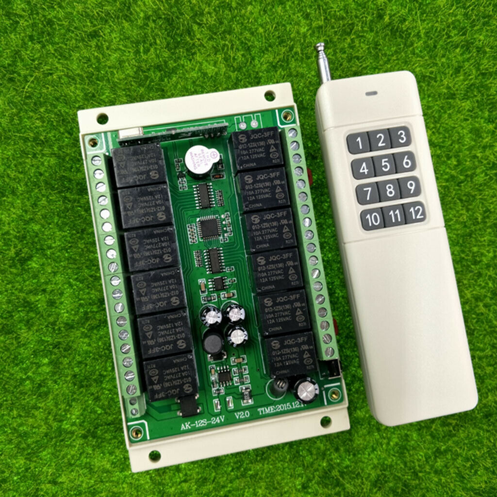 1x Transmitter 1x Remote Control Receiver DC12V Self-locking Interlock Jog