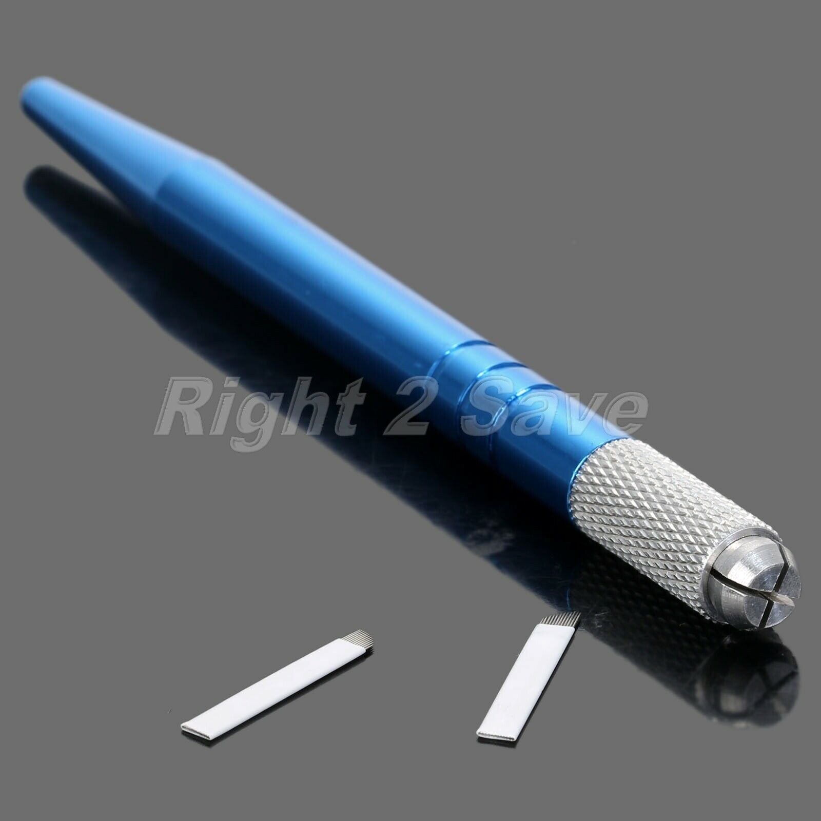 Blue Manual MicrobladIing Tattoo Pen Permanent Makeup Eyebrow Lip+12pin Bladex10