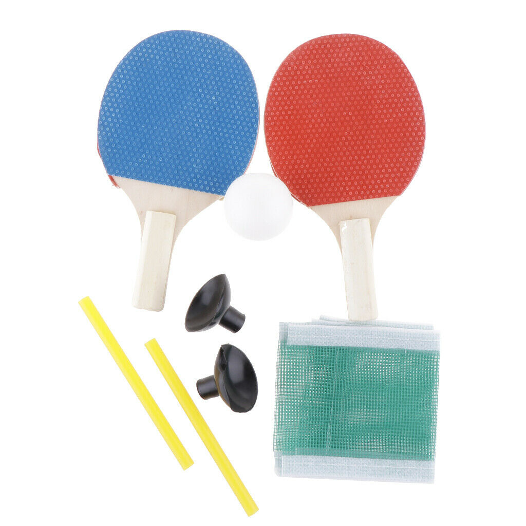 2 Pair Mini Table Tennis Racket Ball Net Paddle Tennis Game Practicing