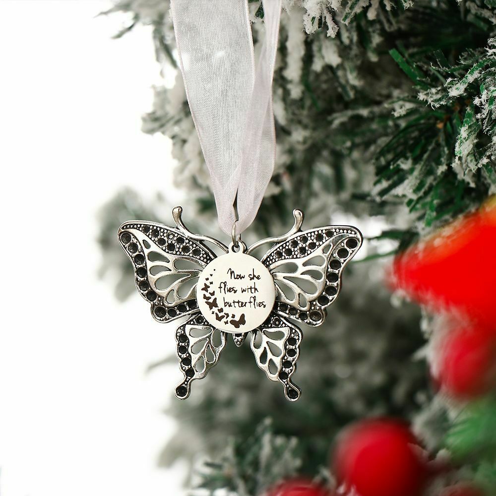Decoration Mourning Pendants Loved Ones Souvenir Now She Flies With Butterflies
