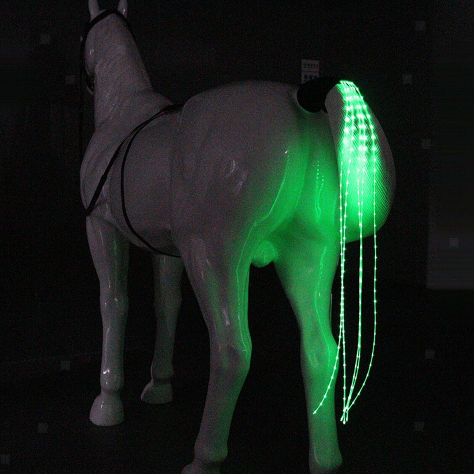 LED Horse Tail Light USB Adjustable Ponytail Lamp Pony Harness Lights Accessory